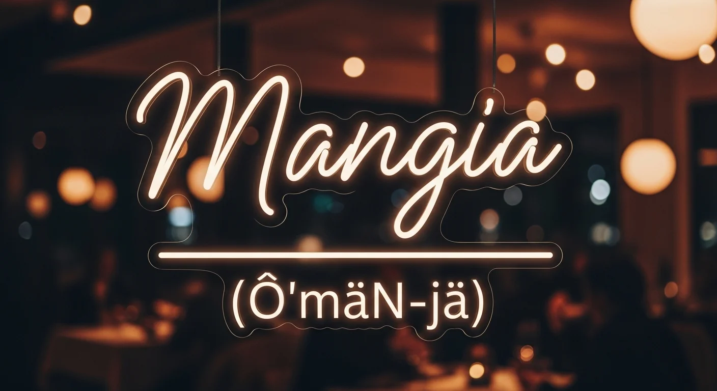 Mangia meaning pronunciation