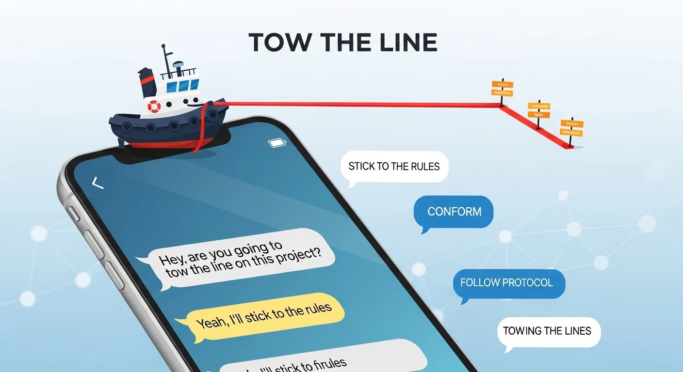 What Does Tow the Line Mean in Chat or Text